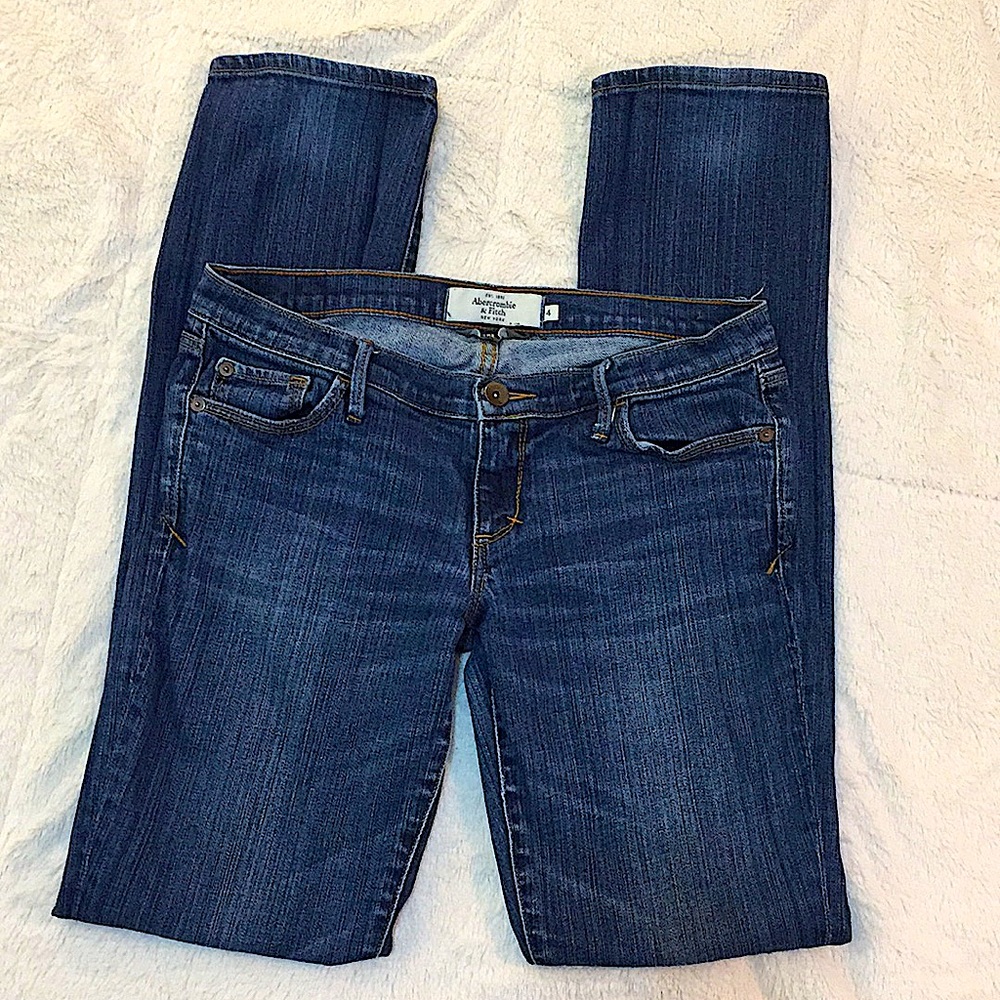 Abercrombie & Fitch Stretch Jean Lowrise Straight Leg Medium Wash - Picture 10 of 10